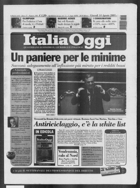 Italia oggi : quotidiano di economia finanza e politica